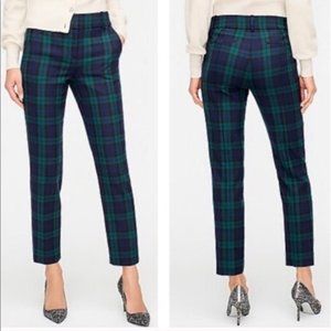 J. Crew Tartan Plaid Skimmer Pants Wool Blend Sz 4 City Fit